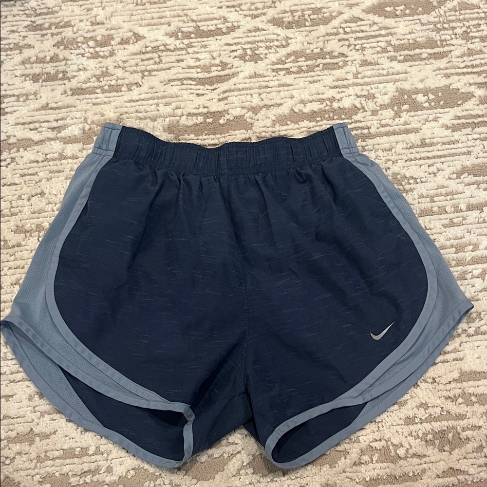 Nike Women's Dark Blue and Gray Athletic Shorts